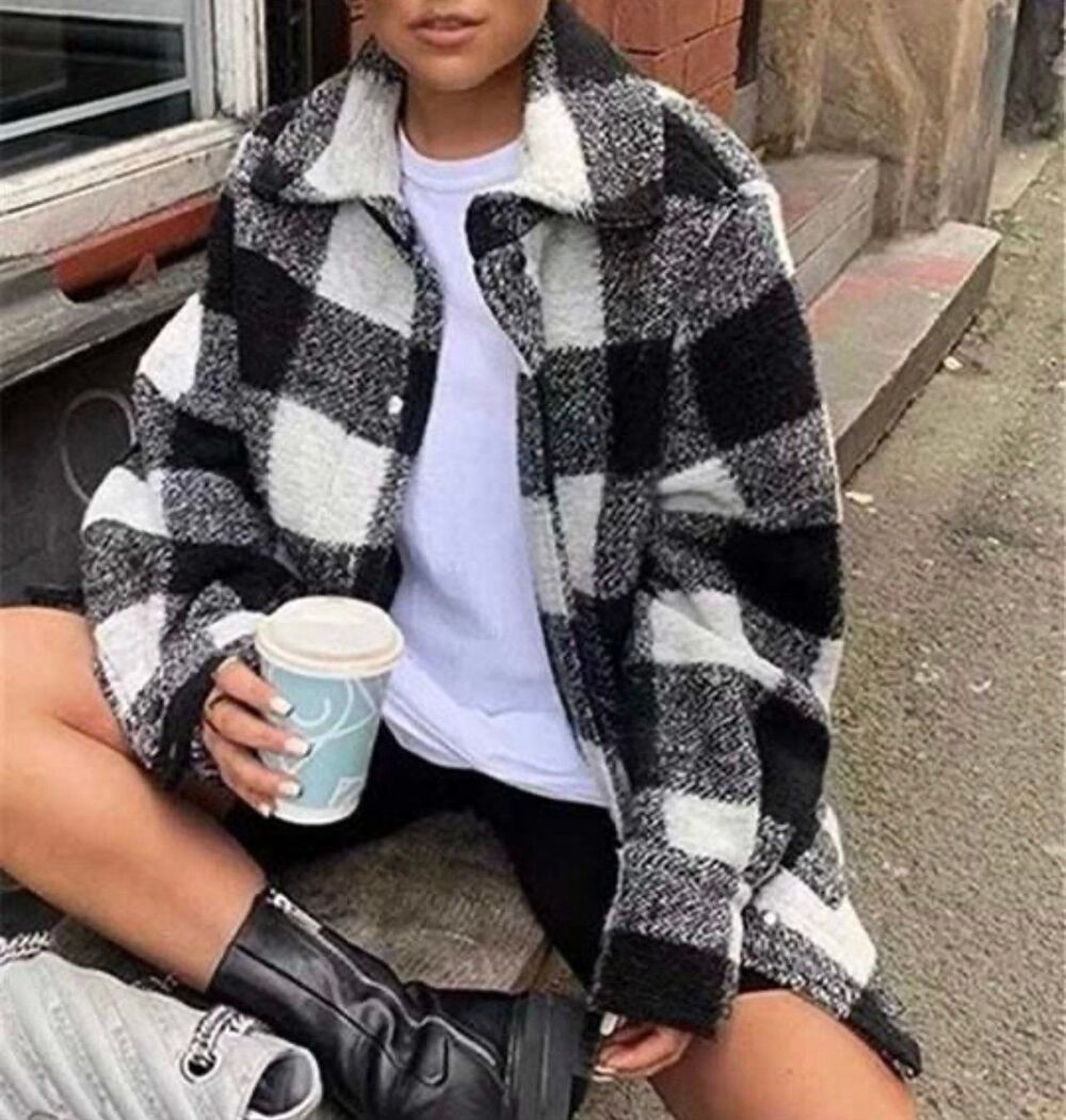H&M Buffalo plaid shacket jacket